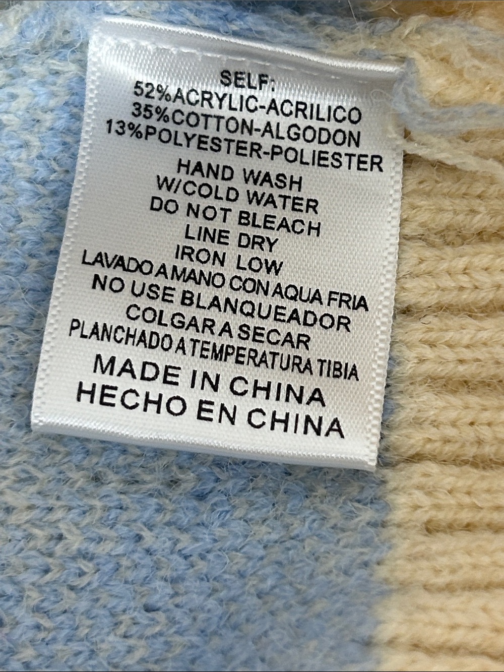 NWT &merci Light Blue Houndstooth Cropped Cardigan Sweater Size M Pastel Prepp - Picture 4 of 7